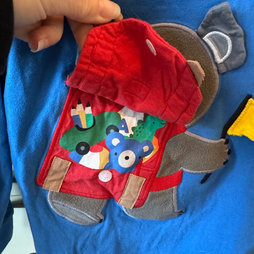 NWT - Next Blue Koala Long Sleeve Tee 2-3 years Velcro Surprise - Picture 3 of 6